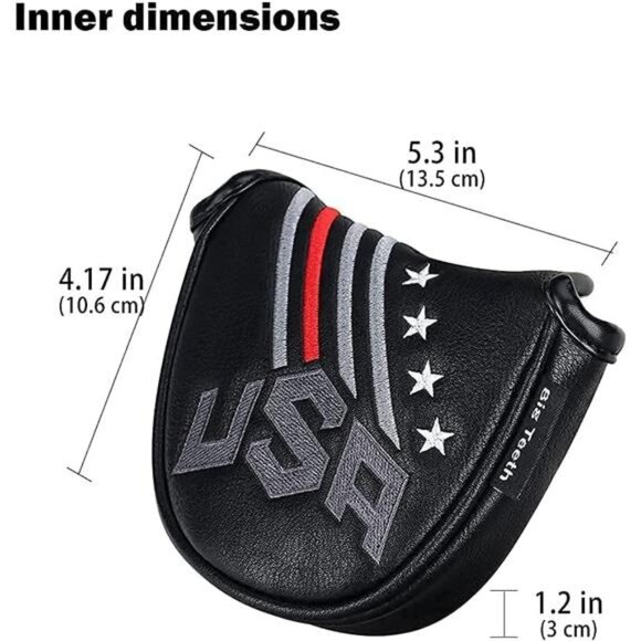 Big Teeth Golf Cover USA Stripe and Star Headcover Covers, Driver Fairway Wood - Picture 2 of 7